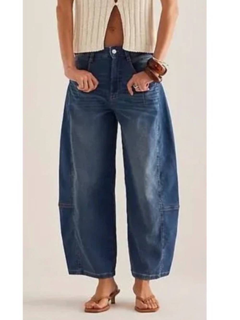 Kenna  Pilcro Jeans Barrel Wide Leg Heritage Women Size 32 Tall